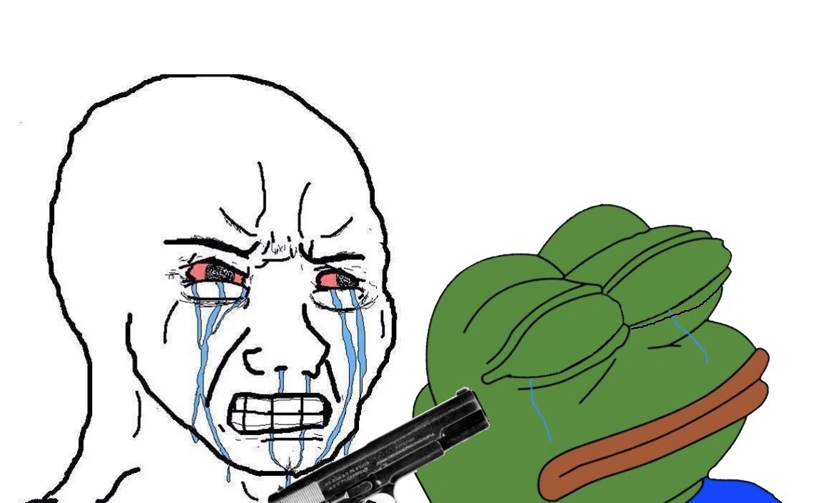 Плачущая картинка мем. Пепе и Wojak. Wojak коммунист Пепе. Плачущий Wojak. Wojak Kill Pepe.